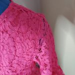 Nina Leonard  Medium Eyelet Lace Pink Barbiecore Dress Photo 1
