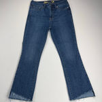 Seven7  Step Fray Raw Hem Mid Rise Crop Fashion Jeans Medium Wash Size 4 Photo 0