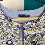 Massimo Dutti  blue floral patterned keyhole top f1 Photo 1