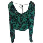 Free People New Hilary Printed Top Green Floral Combo Boho Chic Medium Photo 3