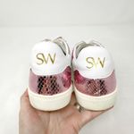 Stuart Weitzman [] Daryl Pink Metallic Snake Embossed Leather Sneakers Size 8.5 Photo 6