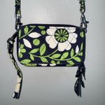 Vera Bradley Quilted Floral Wallet Wristlet Crossbody Green Blue White Purse Photo 2
