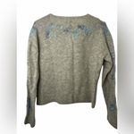 The Limited  Gray Cardigan with Blue and Purple Embroidery Lambswool NWOT Photo 1