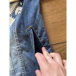 LuLaRoe Jean Jacket Size Small Southwest Aztec Boho Embroidered Blue Denim Hippi Photo 5
