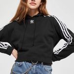 Adidas Cropped Black + White Hoodie Photo 0