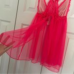 Victoria's Secret Victoria’s Secret Neon Pink Sheer Lace Babydoll Slip Sz Medium Intimates Photo 10