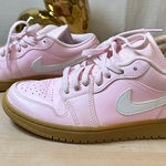 Nike Pink Air Jordan 1 Low Gum Bottom Sneakers, Women's Size 8 Photo 0