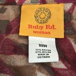 Ruby Rd  Jacket Womens 18 W  Red Floral Cropped Button‎ Collar Roll Tab Sleeve Photo 4