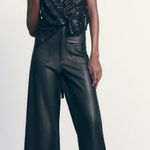 ZARA  Marine Leather Faux Pants Photo 0