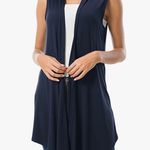 Urban Coco sleeveless, asymmetrical hem lightweight cardigan vest, size XXL, NWT Photo 1