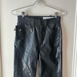Rag and Bone Casey Coated High-Rise Ankle Flare Jeans Black 24 NWT Pleather Denim Photo 5