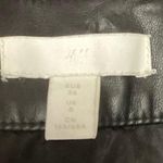 H&M Black Vegan Faux Leather Belted Pockets Paperbag Mini Pencil Skirt Size 4 Photo 3