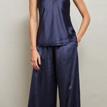 NWT Carbon38 Navy Satin Cami Blue Photo 0