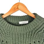 Elodie Dark Green Oversized Pullover Chunky Loose- Knit Cozy Sweater Sz Medium Photo 2