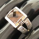 Sterling Silver MICHAEL DAWKINS Smokey Quartz  Starry Night Faceted Cocktail Ring Photo 3