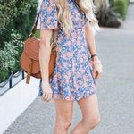 Tularosa Revolve Dress XS Iris Floral Fit Flare Spring Vacation Trip Party Vaca Photo 0