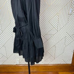 Eloquii Puff Sleeve Scoop Neck Tie Waist Dress Black Size 14 Photo 6