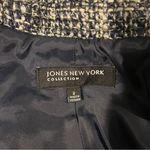 Jones New York ๐JONES OF NEW YORKK NAVY AND WHITE RUFFLE TWEED BLAZER SIZE 2๐ Photo 3