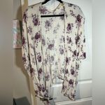 Altar'd State Altar’d State Lilac Floral Cape Short Sleeved Cardigan Oversized Size Small Photo 3