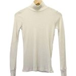 Baldwin Janie Ribbed Sweater in Creampuff Cream Fitted Mockneck Pullover Size XS White Photo 1