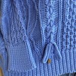 Ralph Lauren Lauren Black Label Cable Knit Cobalt Blue Cotton Sweater XS Women Photo 2