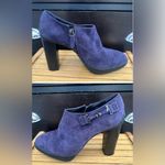 Tod's Navy Blue Leather Suede Ankle Booties, luxury, EUC (almost like new) sz 39 Photo 4