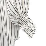 Flawless  Women’s Boutique Oversized Puff Sleeve Sheer Button Down Shirt Photo 7