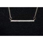 Source Unknown Vintage Flashy Rhinestone Bar Silver Tone Link Chain Holiday Party Necklace Photo 1