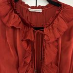 Ulla Johnson  Crimson Callista Silk Ruffle Dress Size 8 Tie Neck As Seen‎ On TV Photo 4
