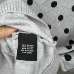 Premise Woman 1X V-Neck Short Sleeve Pullover Gray Black Polka Dot Sweater Plus Photo 3