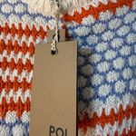 POL NWT  Orange and Blue, and White Patterned Turtleneck Sweater Photo 4