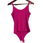 Pink Lily Women's Pink Ribbed Sleeveless Bodysuit Casual Everyday Top Photo 5