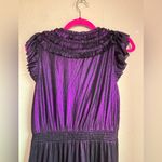 Adelyn Rae  Barbara Metallic Purple Ruffled Tiered Midi Party Dress S Photo 14