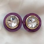 Buttons These Are Amazing! Vintage Pierced Earrings  W Revolution Rhinestones Photo 0