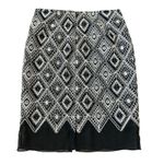 WORTH Black White Patterned Chiffon Trim Skirt Size 2 Photo 2