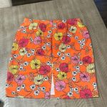 3/$25 Super cute floral elastic waist skirt! Orange Size XL Photo 3