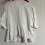 Pink Lily NWOT Pink Lilly White Ruffle Top Photo 0