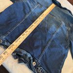 Muse Looks Denim Jean Jacket womens XS dark wash trucker distressed Blue Photo 6