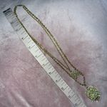 Vintage Gold Jeweled Layered Turtle Mother & Baby Pendant Necklace Chain Set Photo 4