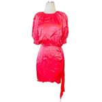 Saylor Zulu Satin Mini dress in Melon Pink Large New Womens Cocktail Photo 4