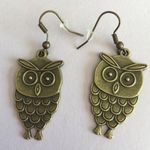 None WOMEN’S Bronze color owl drop hook fall earrings Photo 0