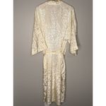 Lord & Taylor Robe Womens Ivory Satin Jacquard Floral Belted Bridal XL READ SIZE Photo 5