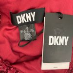 DKNY Red Sequined Short Sleeve Scoop Neck Shift Cocktail Dress Size 8 Photo 6