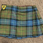 Sport Kilt Skirt Large Blue Green Plaid Pleated Scottish Adjustable Woman’s Photo 0