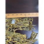 Luxe Italian Viscose Net Scarf Shawl Metallic Gold Brown Green Fringe Photo 3