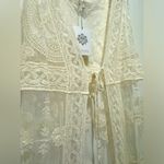 Rebellion NWT  Lace Vest Duster Cover Up Cream Medium Photo 2
