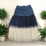 Boohoo  NWT Denim Midi Skirt Size 4 Photo 2