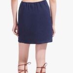 Staud Epona Sheath Dress Large Ring Detail Short Sleeve Cutout Linen Mini Navy L Blue Photo 1