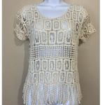 Vintage 90s Sweater Womens Cottagecore Grannie Square Crochet Style Fringe Size undefined Photo 9