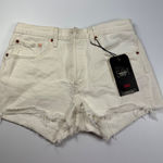 Levi's  501‎ High Rise Denim Shorts Frayed Hem White Premium Size 30 Photo 0